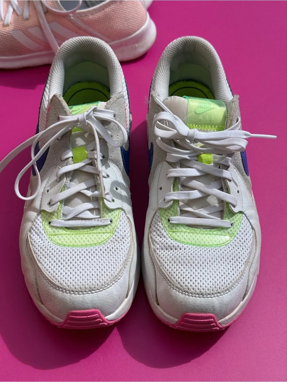 Nike Air Max Excee White, Adidas Cloudfoam Pure Pink Sneaker Bundle EU Size 40.5